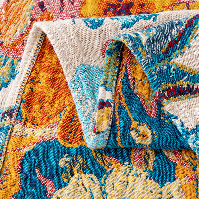 Trapunta in cotone con nappe e peonie colorate e lussuose - image 5
