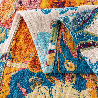 Trapunta in cotone con nappe e peonie colorate e lussuose - image 5