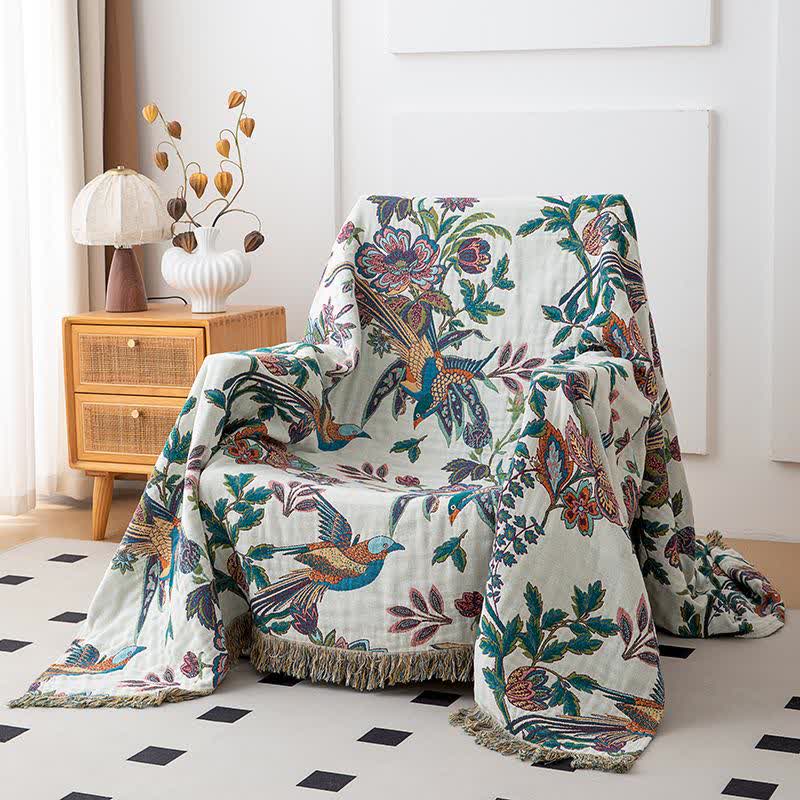 Trapunta con nappe in garza di cotone Flying Bird - image 1