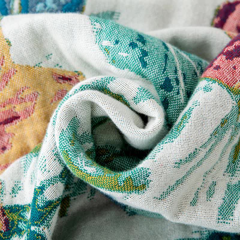 Trapunta con nappe in cotone con fiori di campo verde - image 4