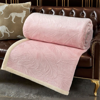 Coperta calda con trama a foglia - Rosa - Matrimoniale - image 13