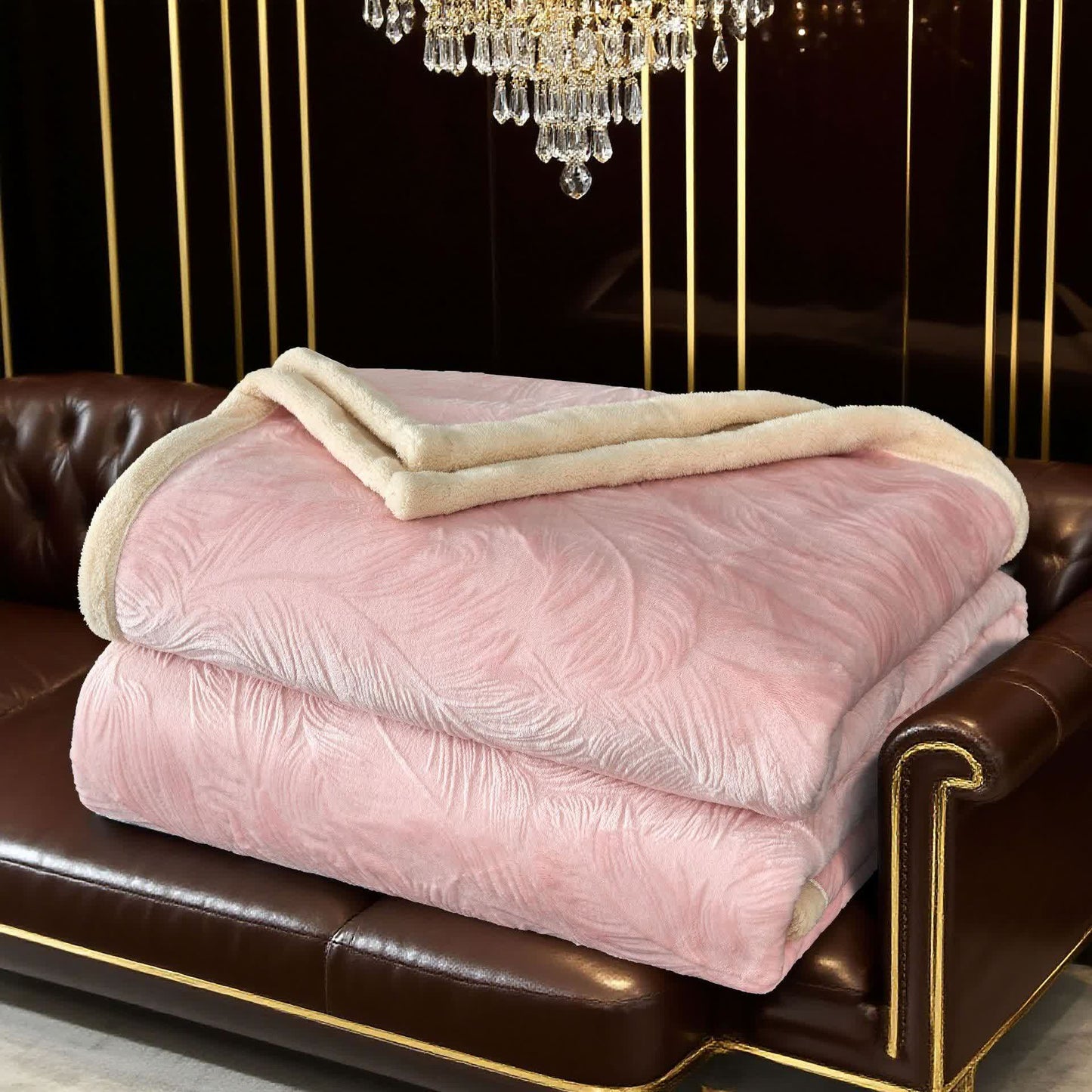 Coperta calda con trama a foglia - image 14