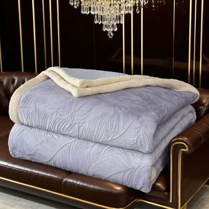 Coperta calda con trama a foglia - image 10