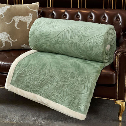 Coperta calda con trama a foglia - Verde - Matrimoniale - image 21