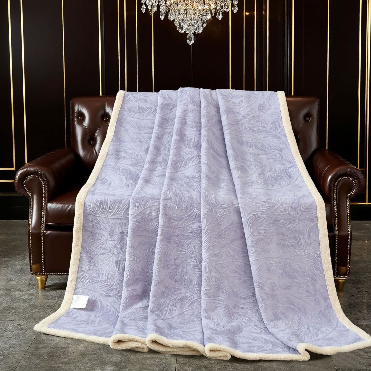 Coperta calda con trama a foglia - image 8