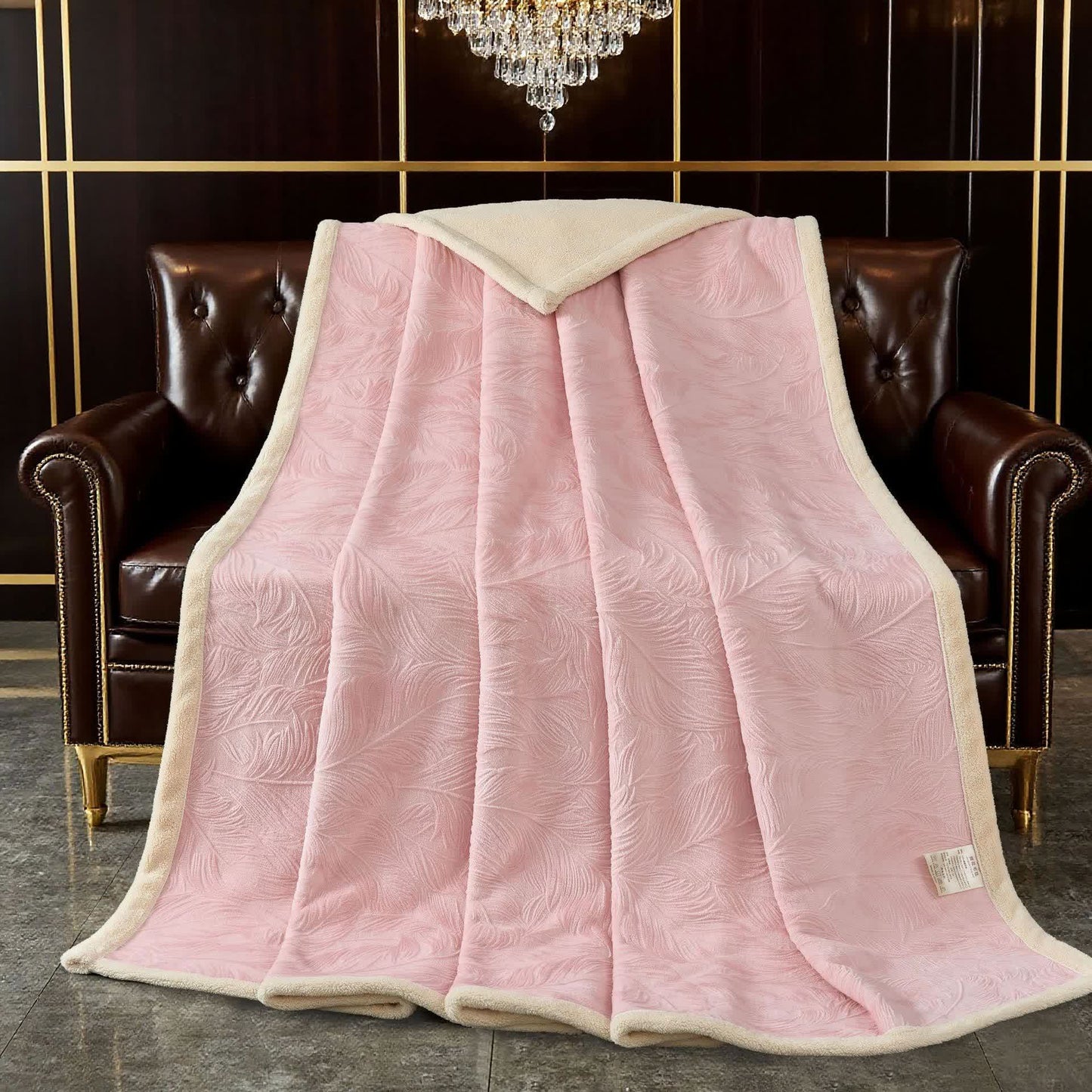 Coperta calda con trama a foglia - image 12
