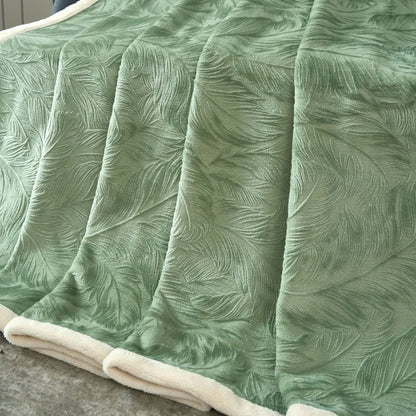Coperta calda con trama a foglia - image 23