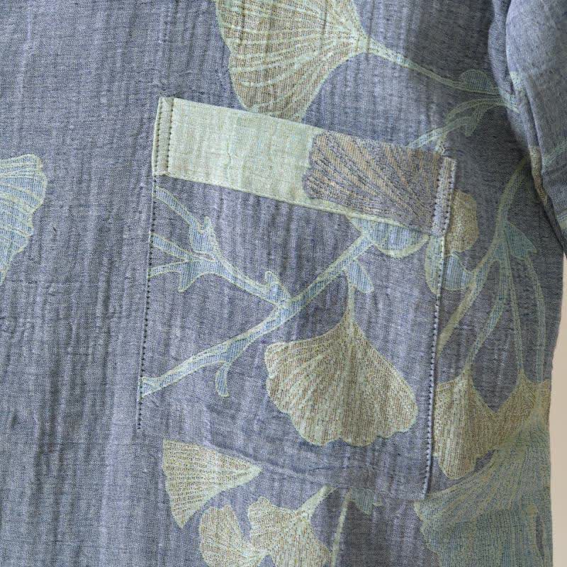 Kimono in cotone biologico con foglie di ginkgo - image 6