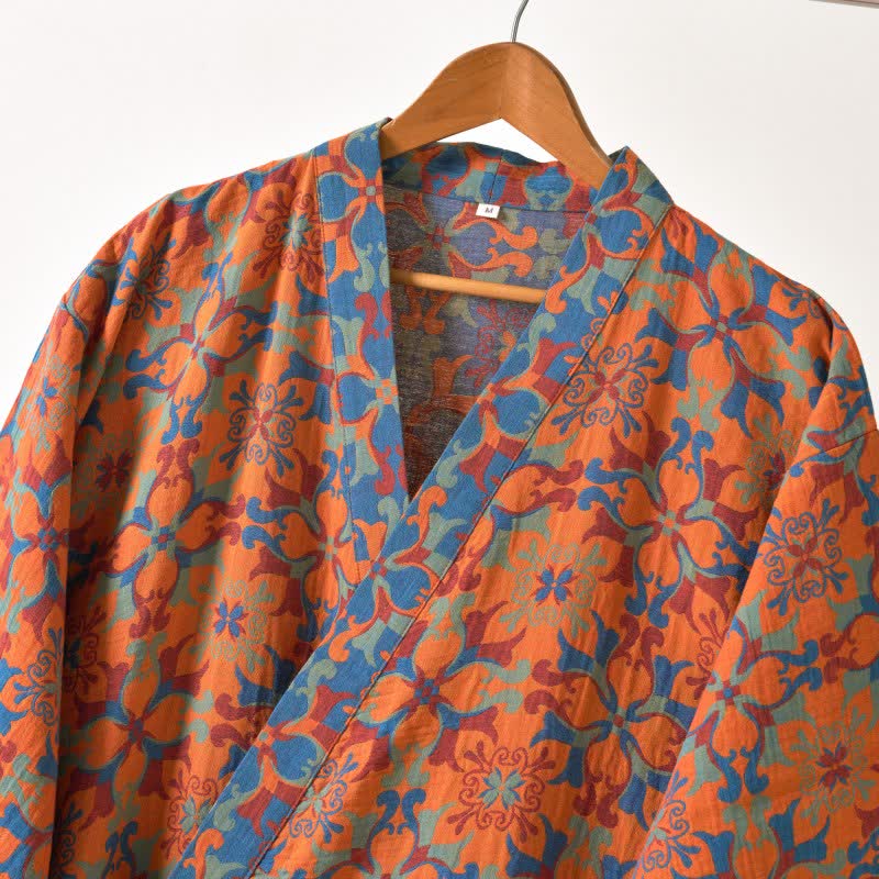 Kimono in cotone con motivo geometrico retrò - image 10