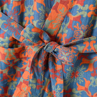 Kimono in cotone con motivo geometrico retrò - image 5