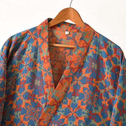 Kimono in cotone con motivo geometrico retrò - image 3