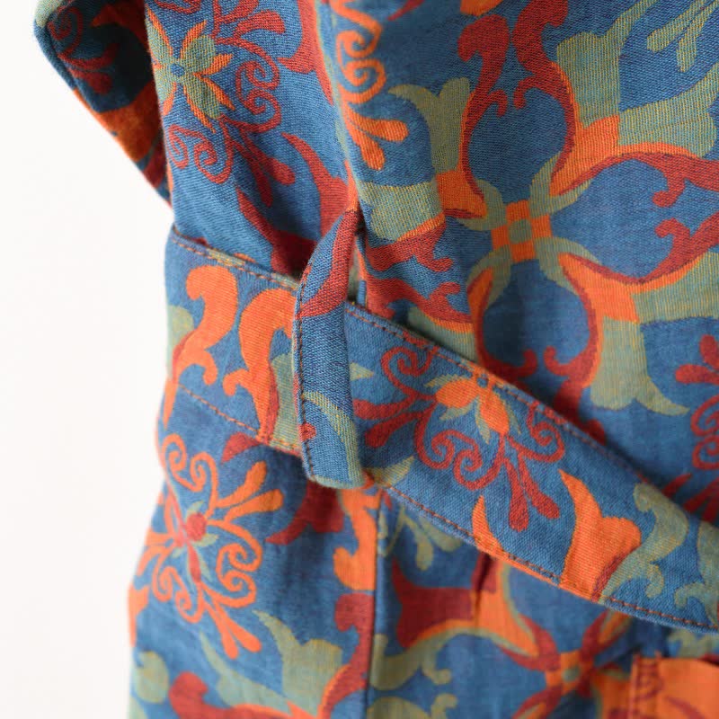 Kimono in cotone con motivo geometrico retrò - image 7