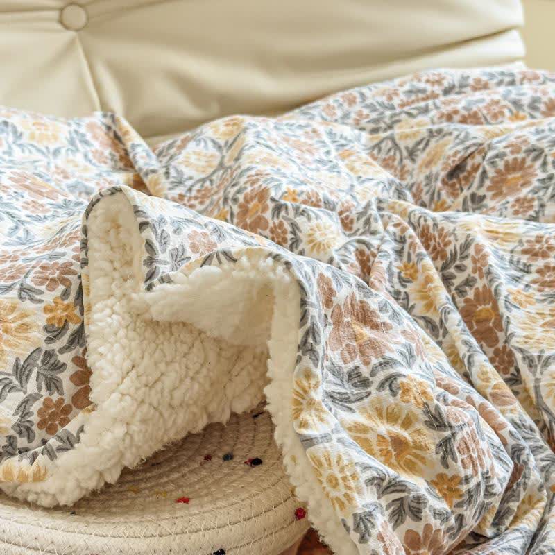 Coperta reversibile con fiori gialli - image 7