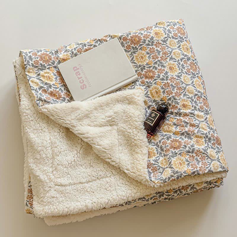 Coperta reversibile con fiori gialli - image 3