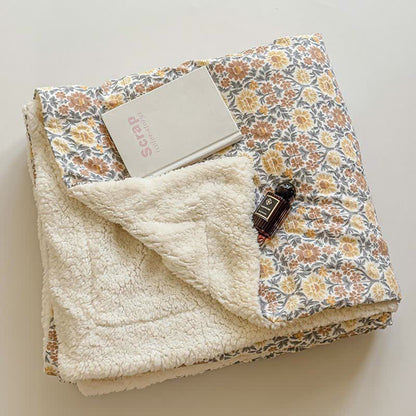 Coperta reversibile con fiori gialli - image 3