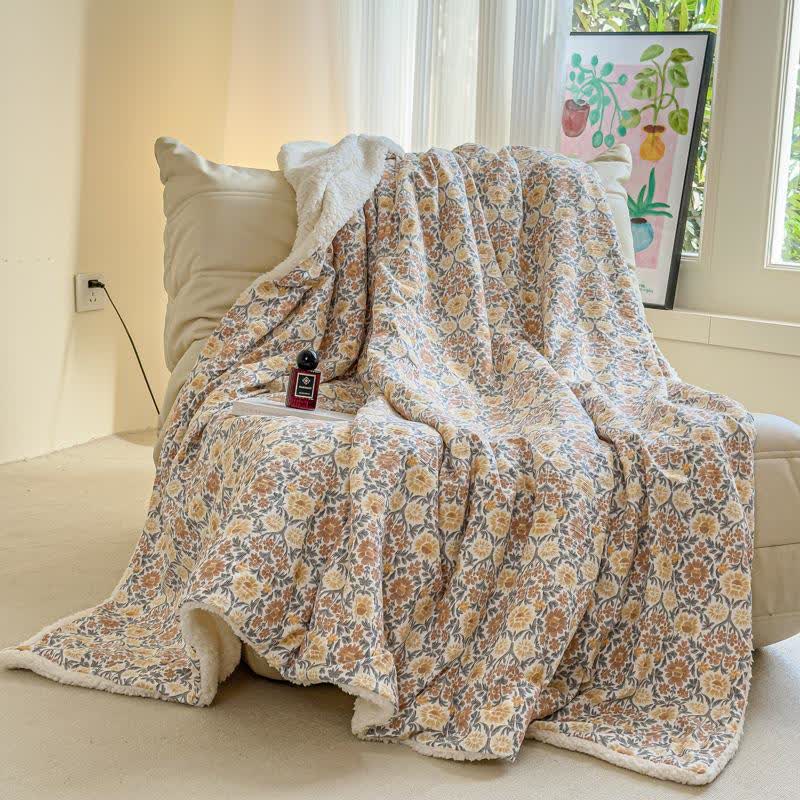 Coperta reversibile con fiori gialli - image 4