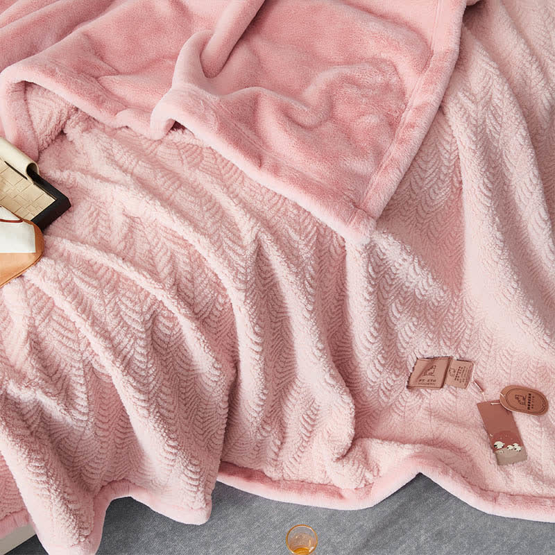 Coperta calda testurizzata ispirata alle foglie - Rosa - Matrimoniale - image 12