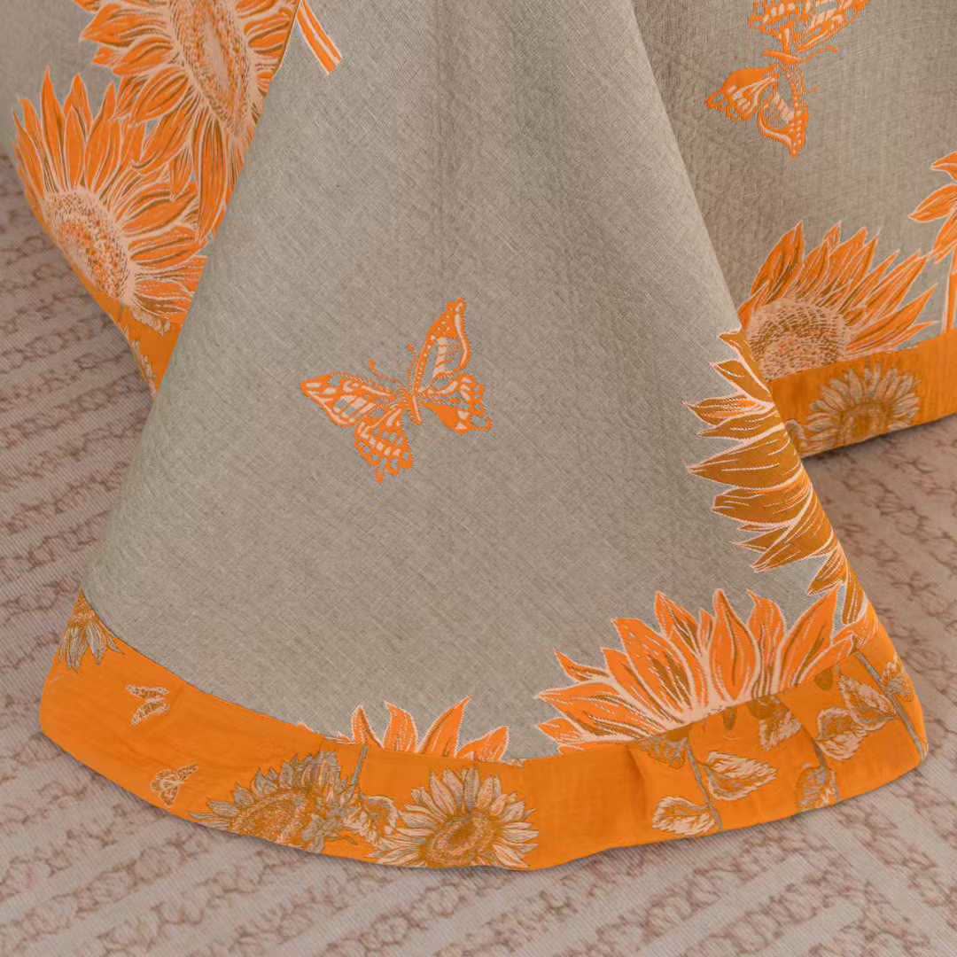 Set di biancheria da letto in garza di cotone con motivo a farfalla e girasole (4 pezzi) - image 7