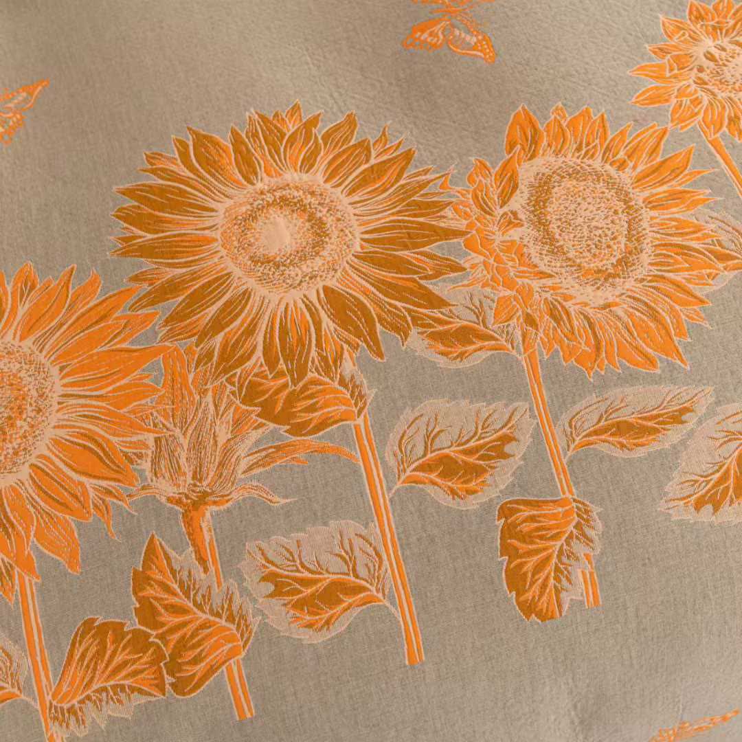 Set di biancheria da letto in garza di cotone con motivo a farfalla e girasole (4 pezzi) - image 4