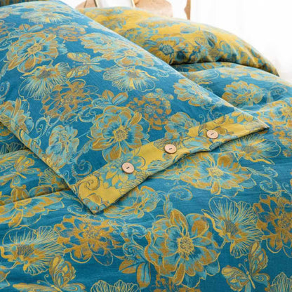 Set di biancheria da letto in garza di cotone con farfalle floreali (4 pezzi) - image 3