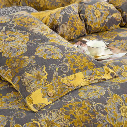 Set di biancheria da letto in garza di cotone con farfalle floreali (4 pezzi) - image 12