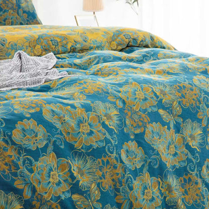 Set di biancheria da letto in garza di cotone con farfalle floreali (4 pezzi) - image 5