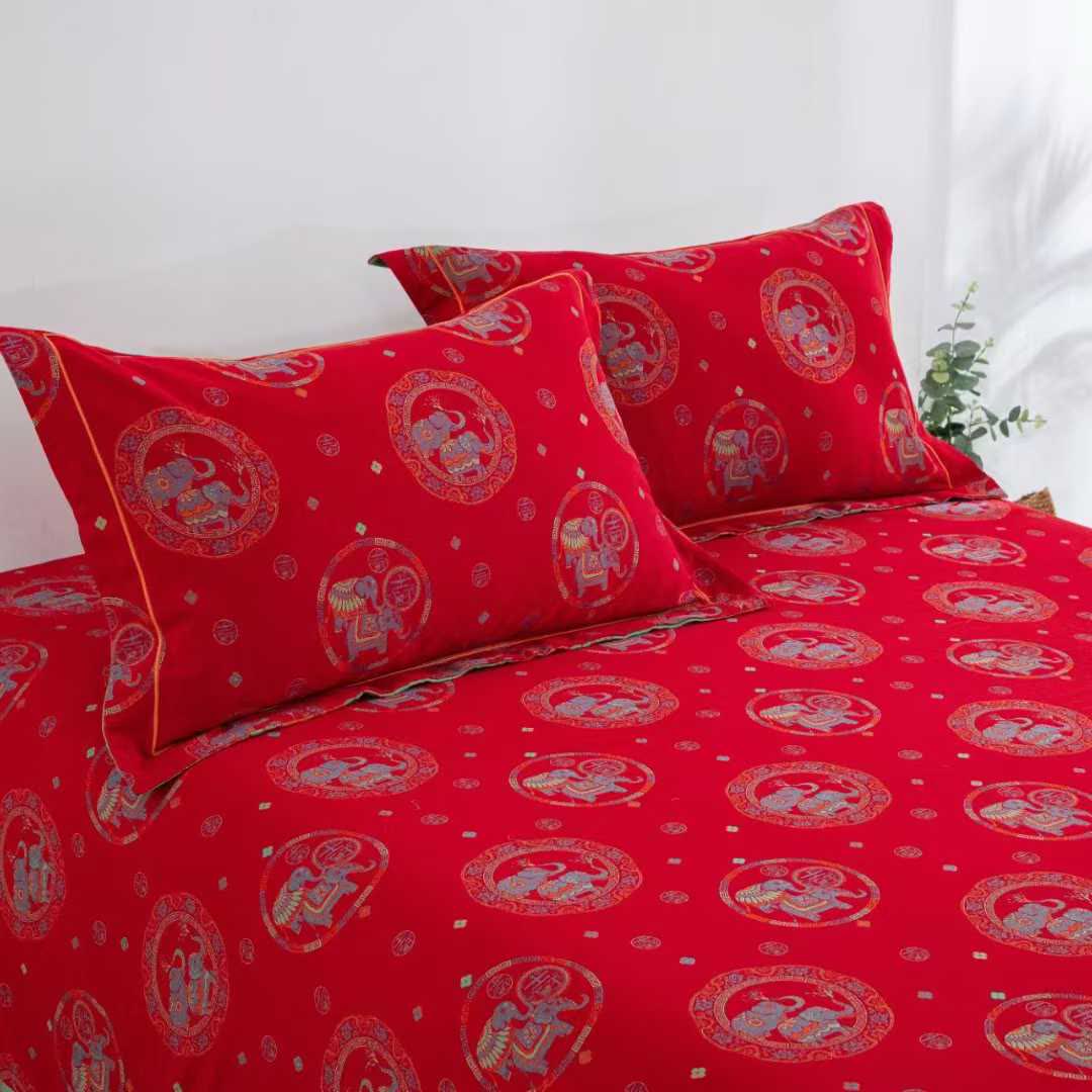 Set di biancheria da letto in garza di cotone con elefante tailandese (4 pezzi) - image 3