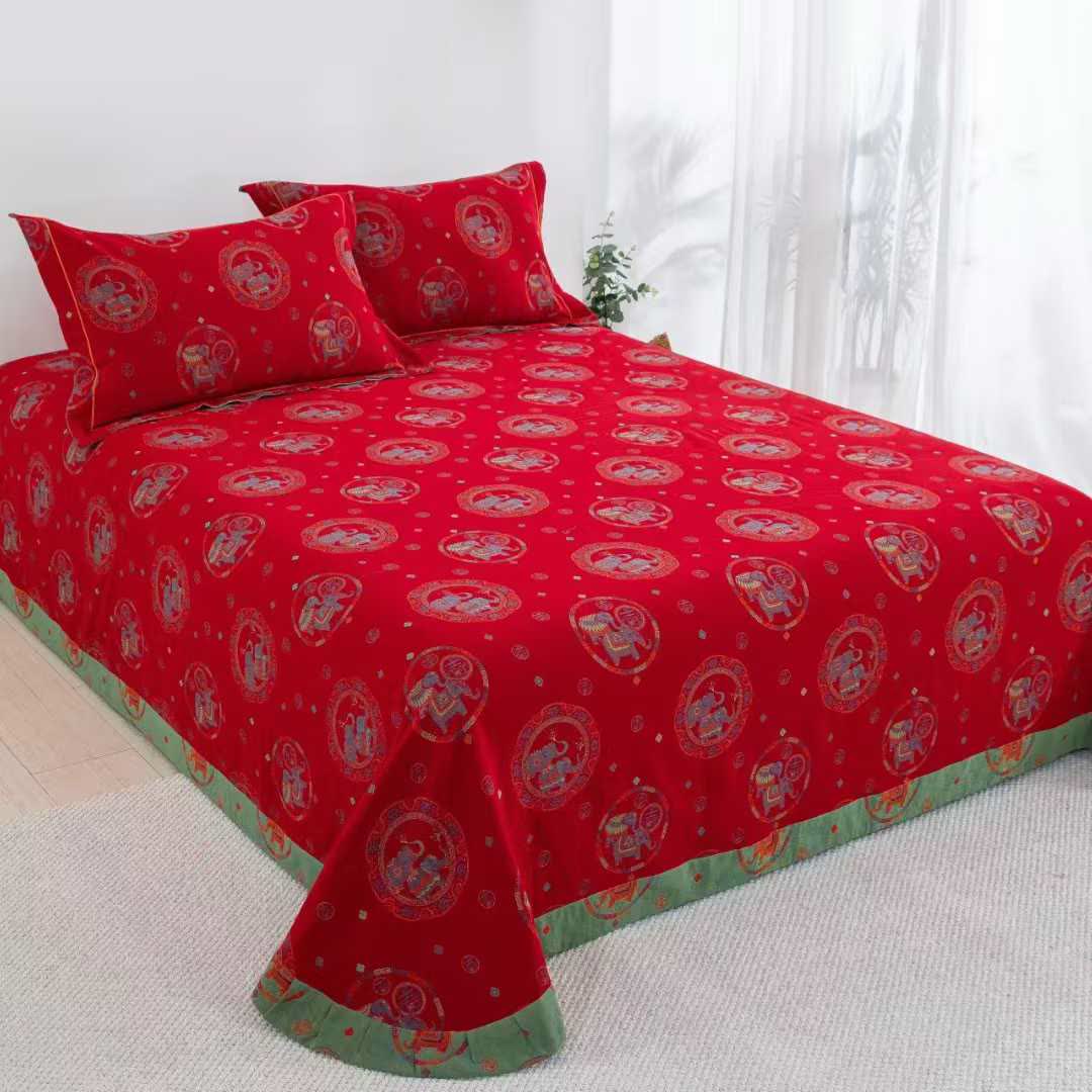 Set di biancheria da letto in garza di cotone con elefante tailandese (4 pezzi) - image 2