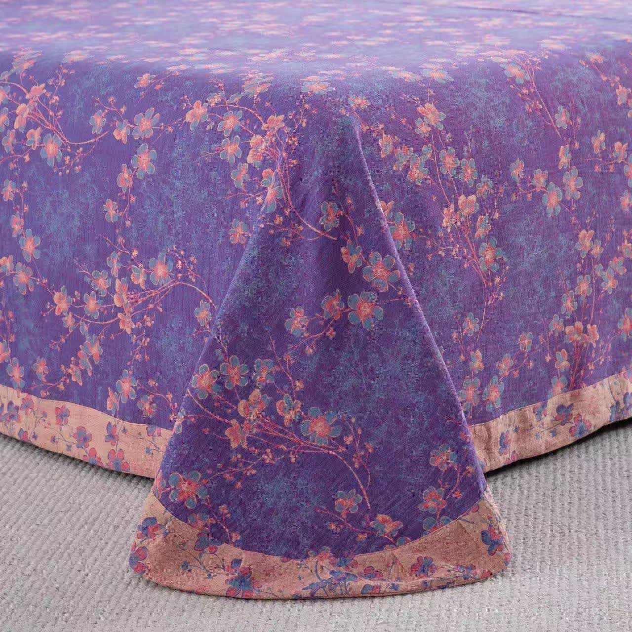 Set di biancheria da letto reversibile in garza di cotone floreale (4 pezzi) - image 6