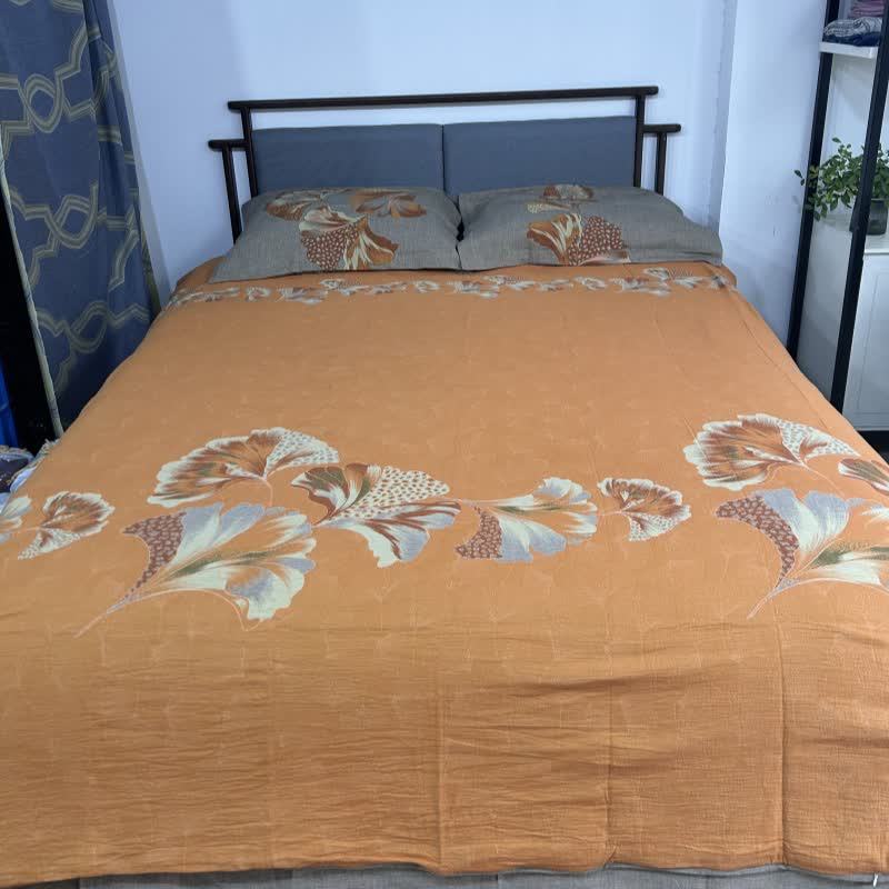 Set di biancheria da letto in garza di cotone ispirata al ginkgo (4 pezzi) - image 11