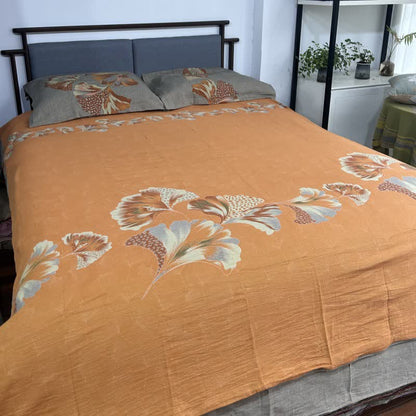 Set di biancheria da letto in garza di cotone ispirata al ginkgo (4 pezzi) - image 9