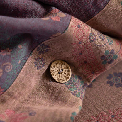 Set di biancheria da letto in garza di cotone floreale viola (4 pezzi) - image 8
