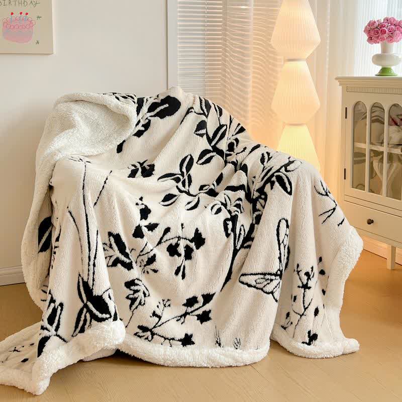 Coperta jacquard con motivo a farfalla e albero - image 12