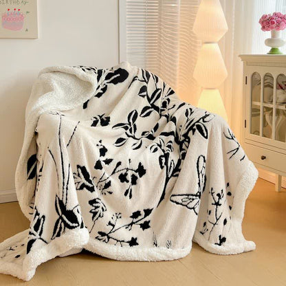 Coperta jacquard con motivo a farfalla e albero - image 12