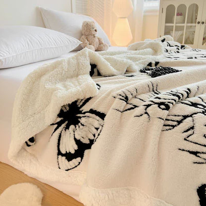 Coperta jacquard con motivo a farfalla e albero - image 8