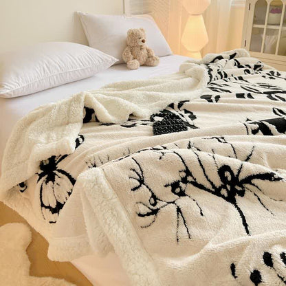 Coperta jacquard con motivo a farfalla e albero - image 7