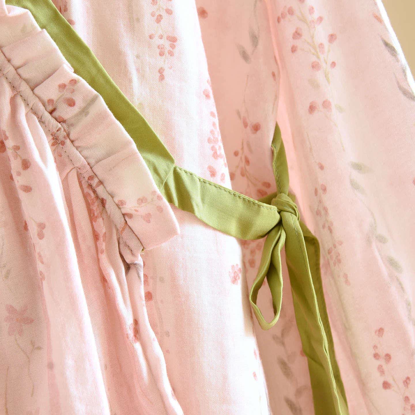 Completo da notte kimono floreale a righe rosa - image 4