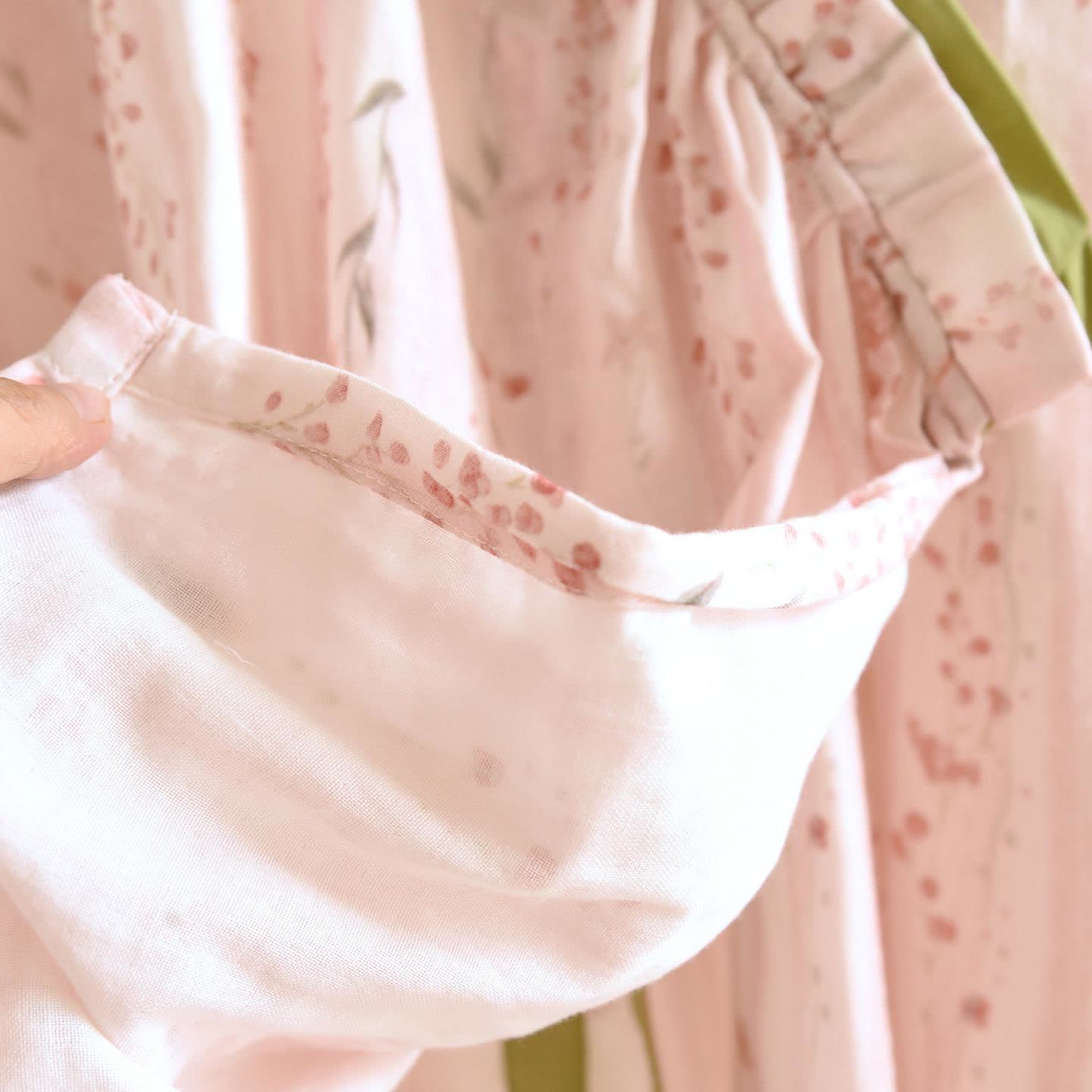 Completo da notte kimono floreale a righe rosa - image 8