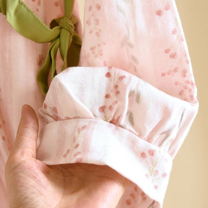 Completo da notte kimono floreale a righe rosa - image 6