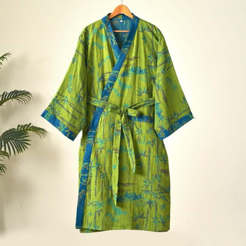 Kimono in garza di cotone e bambù bicolore - image 3