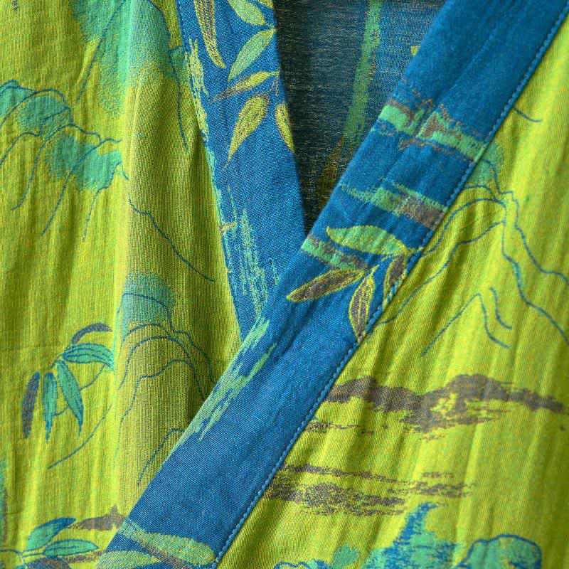 Kimono in garza di cotone e bambù bicolore - image 8