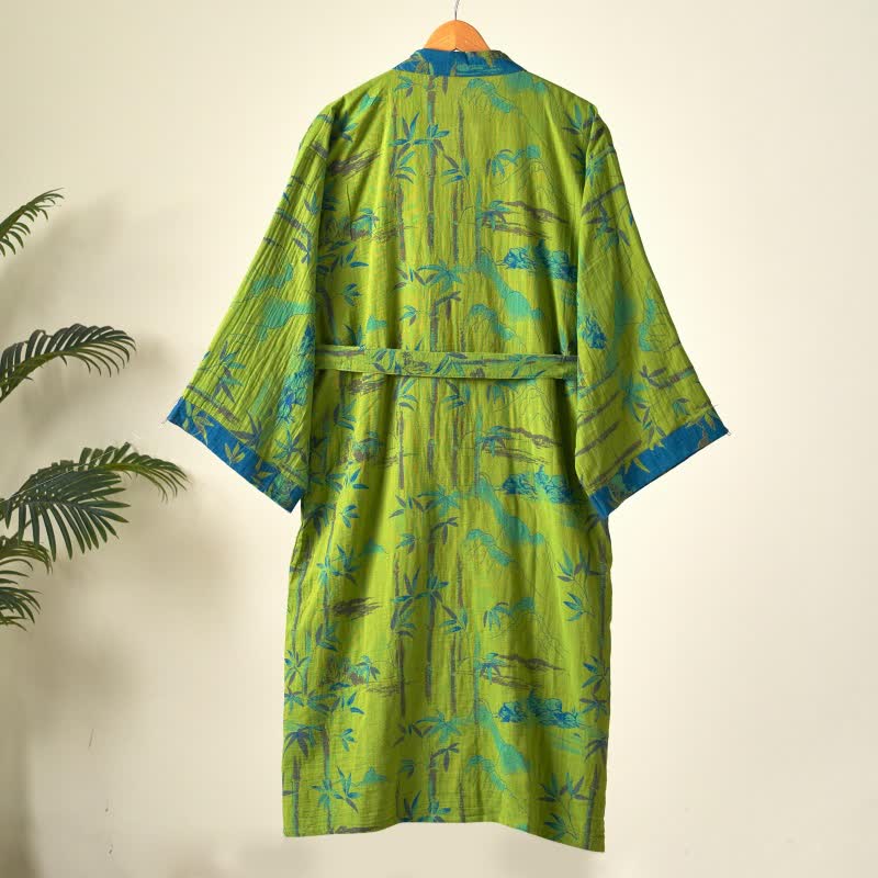 Kimono in garza di cotone e bambù bicolore - image 4