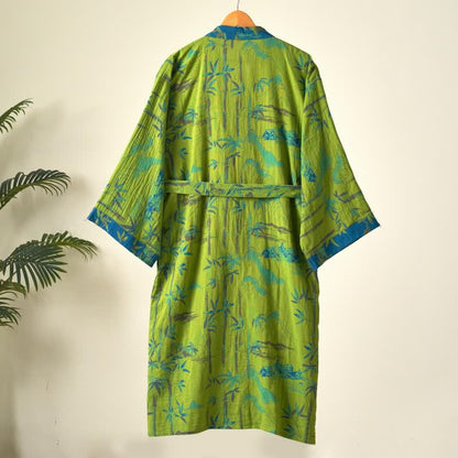 Kimono in garza di cotone e bambù bicolore - image 4
