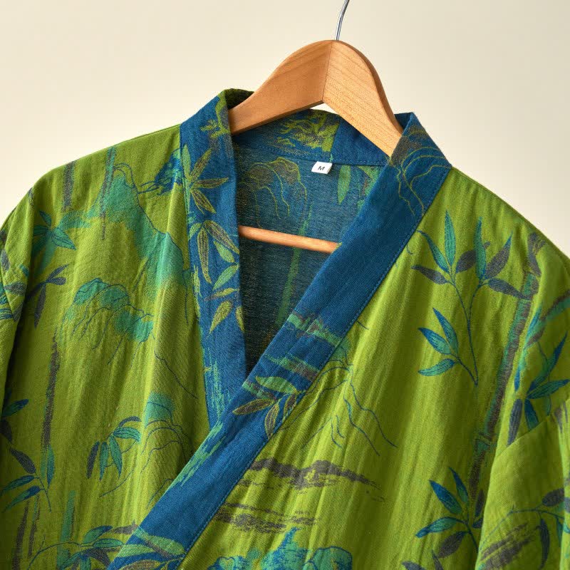 Kimono in garza di cotone e bambù bicolore - image 6