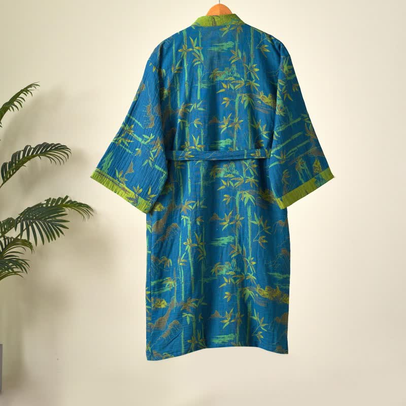 Kimono in garza di cotone e bambù bicolore - image 16