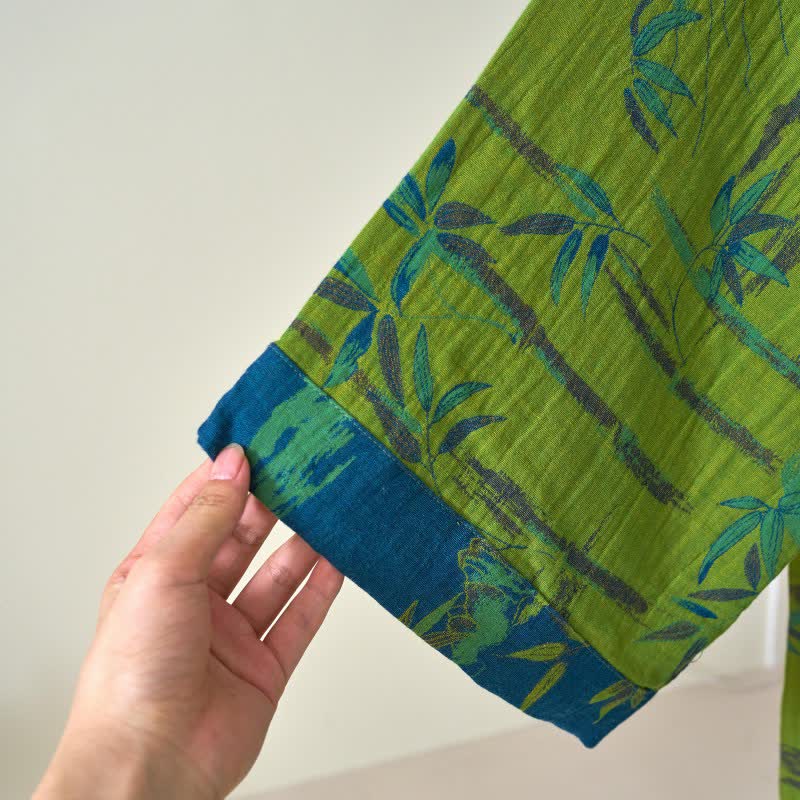 Kimono in garza di cotone e bambù bicolore - image 7