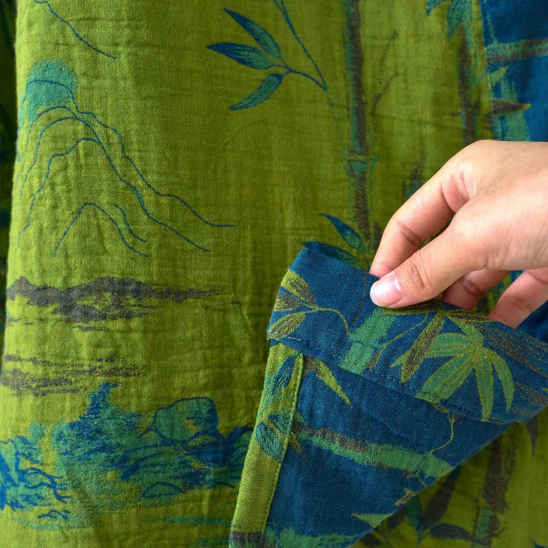 Kimono in garza di cotone e bambù bicolore - image 11