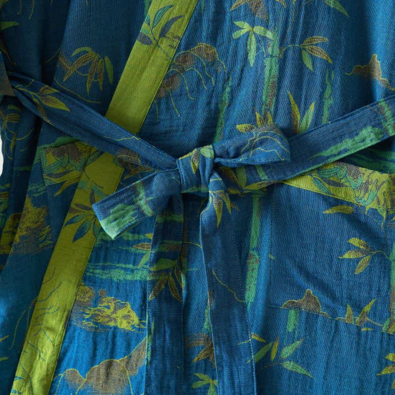 Kimono in garza di cotone e bambù bicolore - image 21