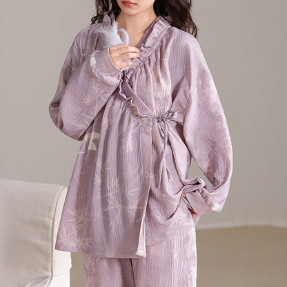 Completo da salotto con kimono in bambù a farfalla - image 2