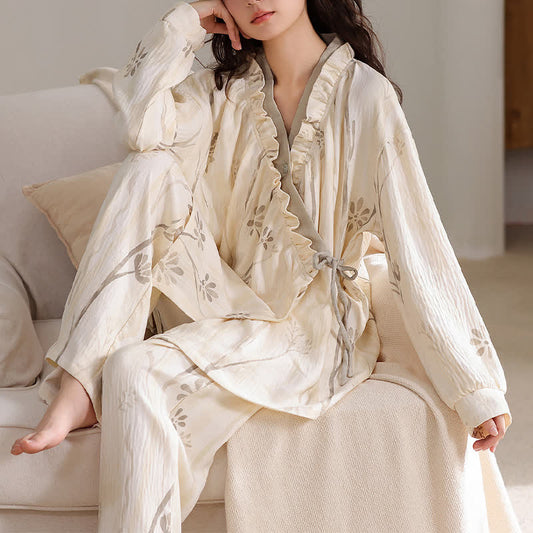 Completo da salotto con kimono floreale artistico - 2XL - image 0